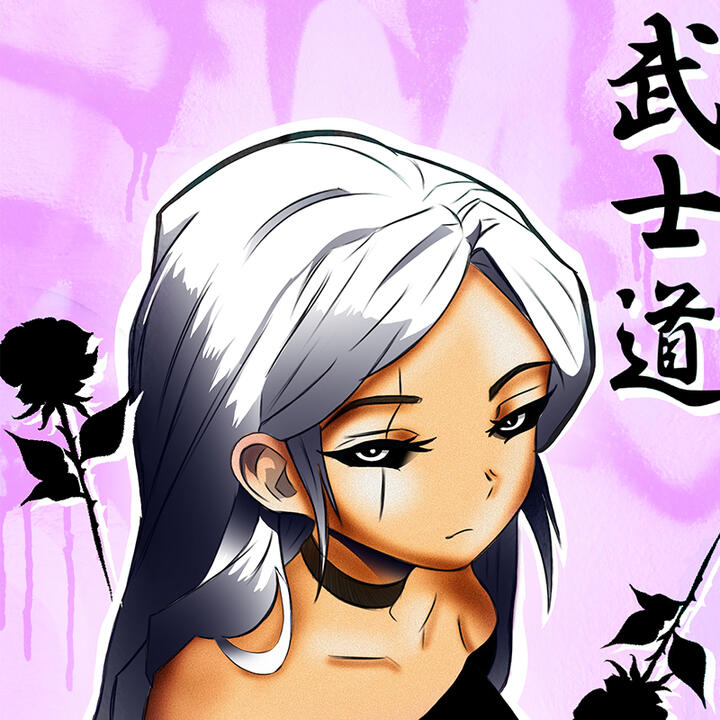 Bushidō — Original Character Illustration, 2023–2026 Procreate · Adobe Photoshop
