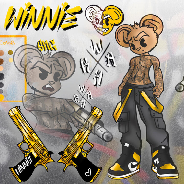 Winnie V3 — Original Character Concept, 2020–2026 Procreate · Adobe Photoshop