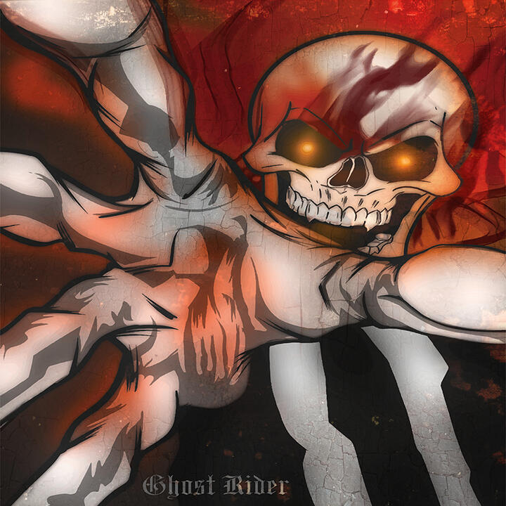 Hellfire — Ghost Rider Fan Art, 2023 Procreate · Photoshop